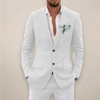 Caden - Stylish Men's Linen Suit With Tailored Fit For Weddings And Outdoor Events 6