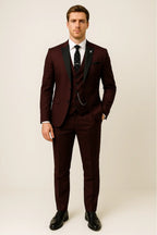 Caden - Tailored Men's Suit With Contrast Lapels For Weddings And Formal Occasions 2