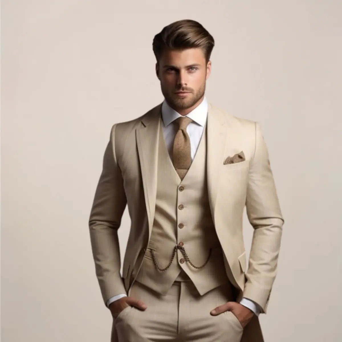 Caden - Three-Piece Slim Fit Men's Suit For Weddings And Formal Events 0