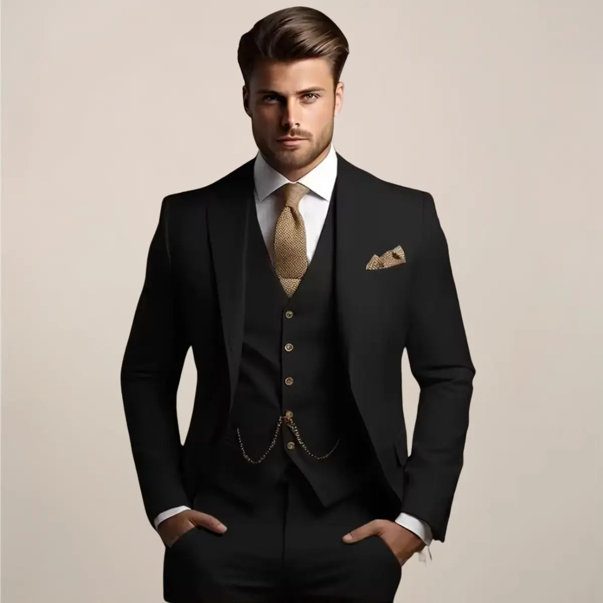 Caden - Three-Piece Slim Fit Men's Suit For Weddings And Formal Events 1