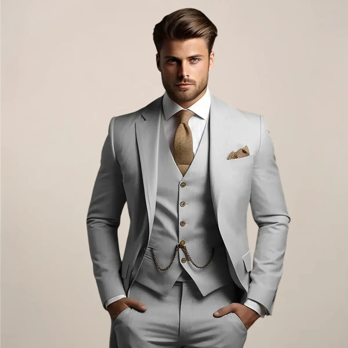 Caden - Three-Piece Slim Fit Men's Suit For Weddings And Formal Events 2