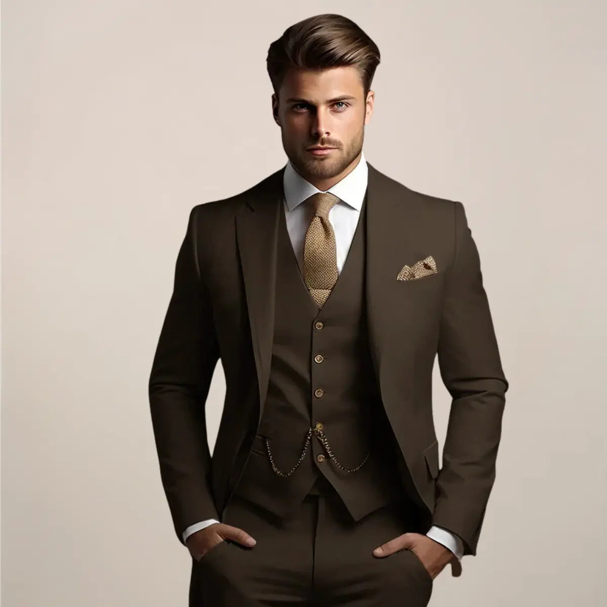 Caden - Three-Piece Slim Fit Men's Suit For Weddings And Formal Events 3