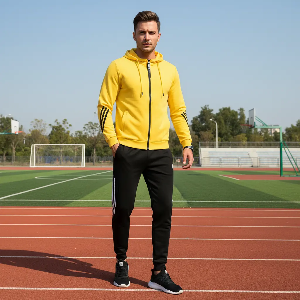 MunaWear - Men's Tracksuits - Sam - Slim Fit Men's Jogging Suit with Zipper and Breathable Fabric for Active Lifestyle - 