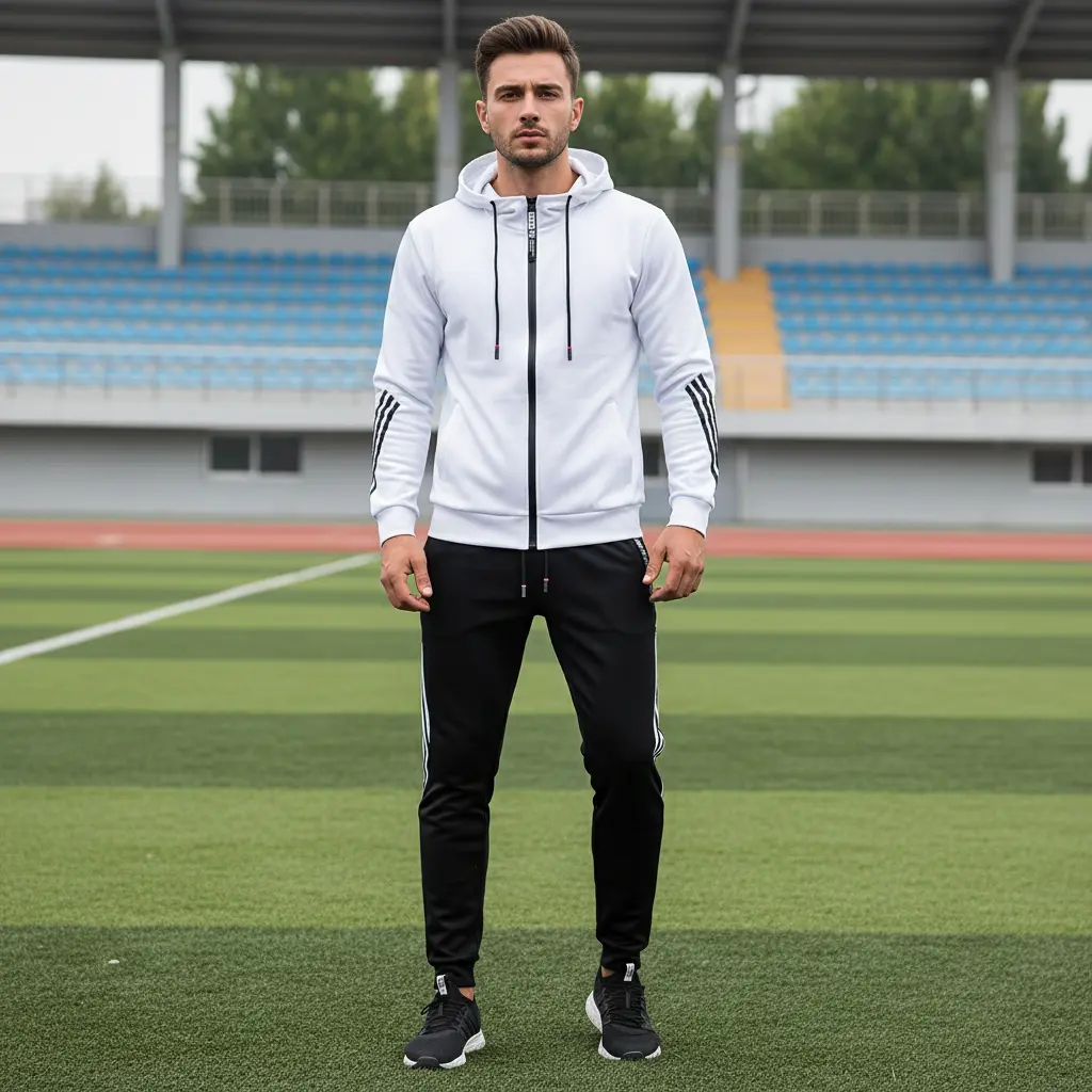 MunaWear - Men's Tracksuits - Sam - Slim Fit Men's Jogging Suit with Zipper and Breathable Fabric for Active Lifestyle - 