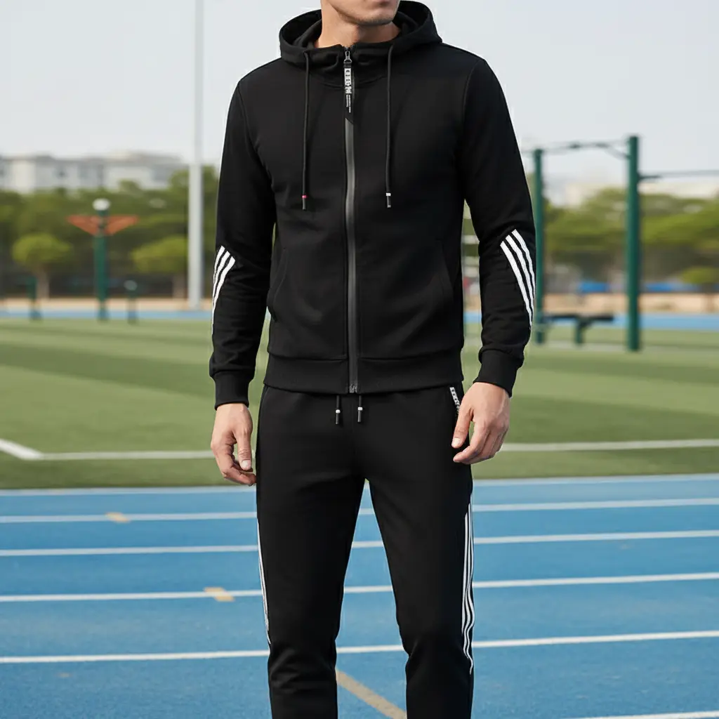 MunaWear - Men's Tracksuits - Sam - Slim Fit Men's Jogging Suit with Zipper and Breathable Fabric for Active Lifestyle - 