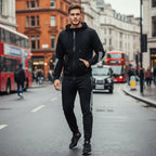 MunaWear - Men's Tracksuits - Sam - Slim Fit Men's Jogging Suit with Zipper and Breathable Fabric for Active Lifestyle - 