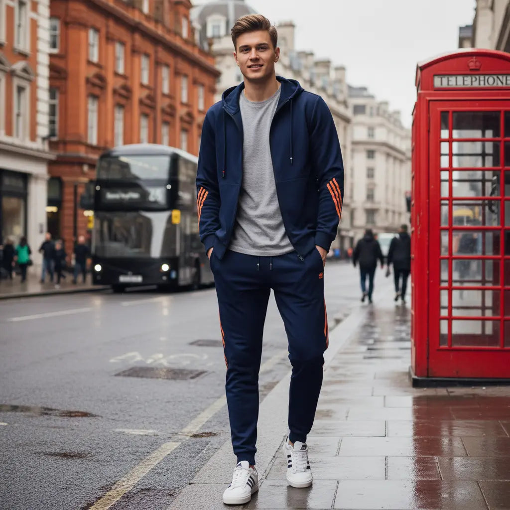 MunaWear - Men's Tracksuits - Sam - Slim Fit Men's Jogging Suit with Zipper and Breathable Fabric for Active Lifestyle - 