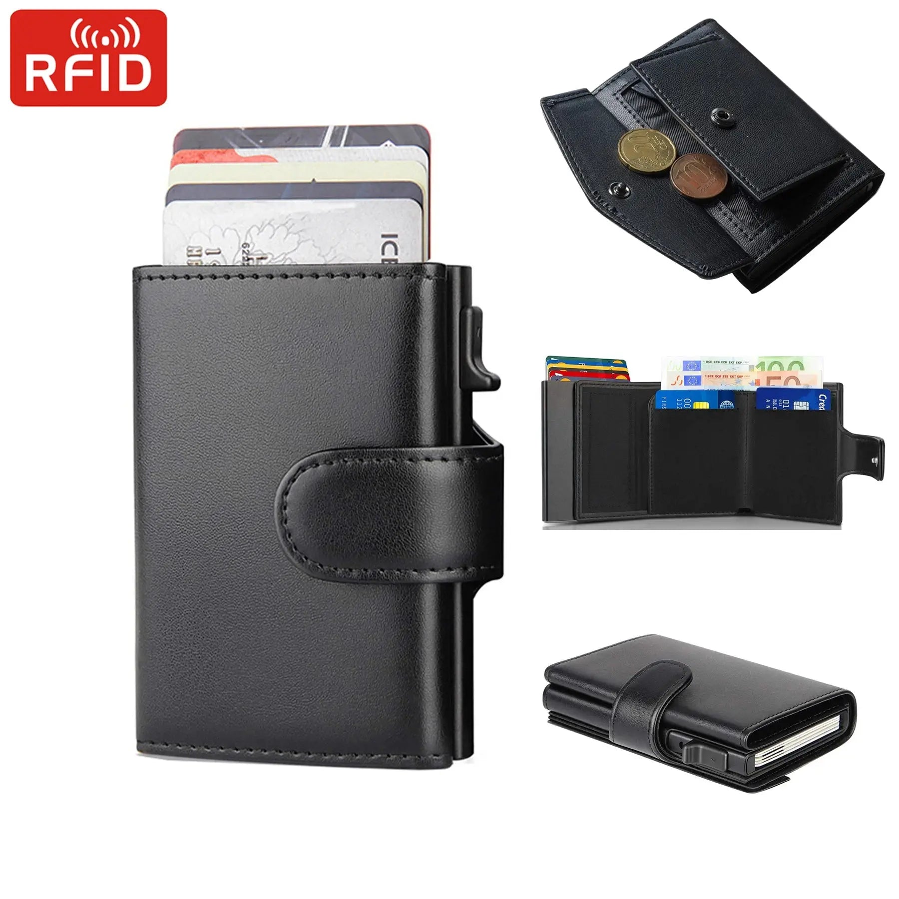 Caden - Slim RFID Blocking Men's Leather Trifold Wallet For Everyday Use 0