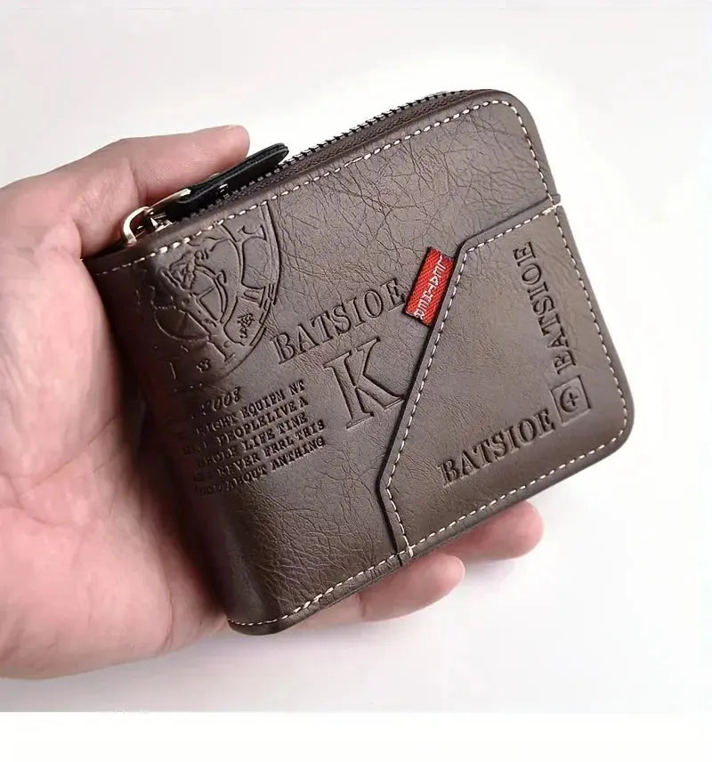 Caden - Stylish PU Leather Short Wallet With Coin Pocket For Everyday Use 8