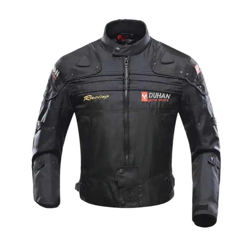 MunaWear - Motorcycle Clothing - Caden - Durable Men's Motorcycle Suit With Protective Gear For All-Weather Riding - Black Jacket 1 / XXXL