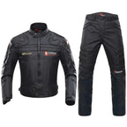 MunaWear - Motorcycle Clothing - Caden - Durable Men's Motorcycle Suit With Protective Gear For All-Weather Riding - Black Suit 1 / XXXL