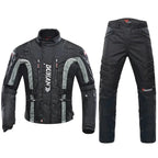 MunaWear - Motorcycle Clothing - Caden - Durable Men's Motorcycle Suit With Protective Gear For All-Weather Riding - Black Suit 2 / XXXL