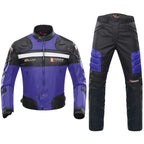 MunaWear - Motorcycle Clothing - Caden - Durable Men's Motorcycle Suit With Protective Gear For All-Weather Riding - Blue Suit 1 / XXXL