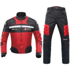 MunaWear - Motorcycle Clothing - Caden - Durable Men's Motorcycle Suit With Protective Gear For All-Weather Riding - Red Suit 1 / XXXL