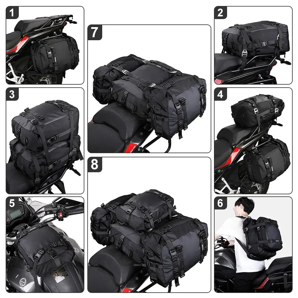 Mia - Waterproof Multifunctional Motorcycle Back Seat Bag in 10L, 20L, and 30L Sizes 5