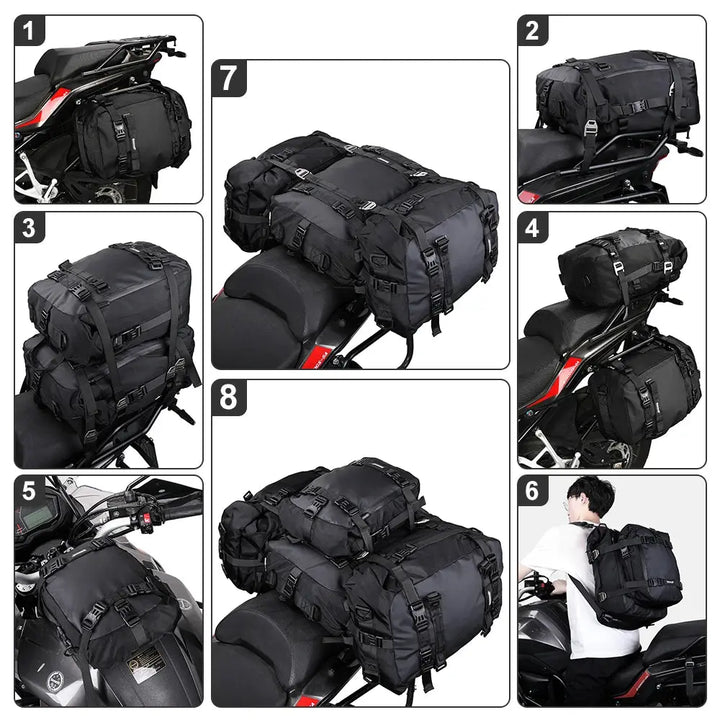 Mia - Waterproof Multifunctional Motorcycle Back Seat Bag in 10L, 20L, and 30L Sizes 5