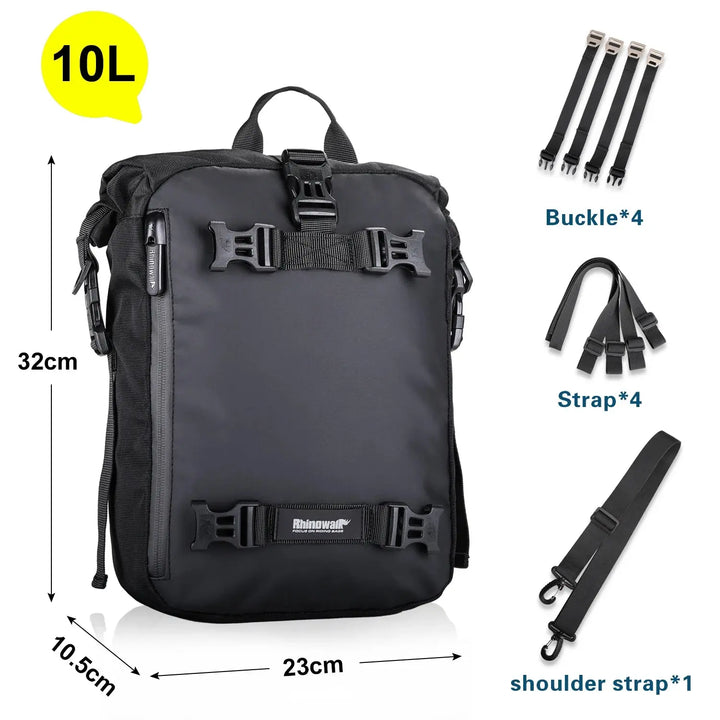 Mia - Waterproof Multifunctional Motorcycle Back Seat Bag in 10L, 20L, and 30L Sizes 7