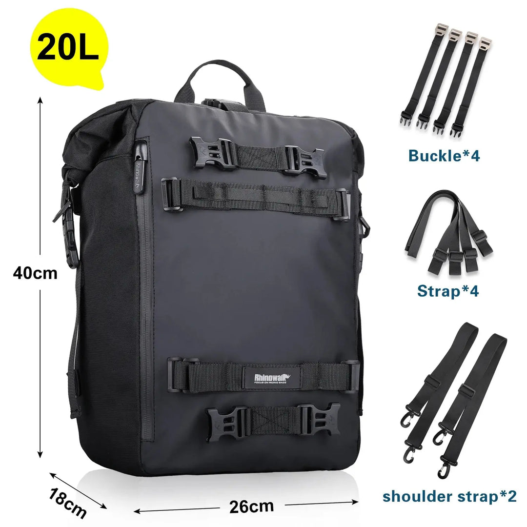 Mia - Waterproof Multifunctional Motorcycle Back Seat Bag in 10L, 20L, and 30L Sizes 0