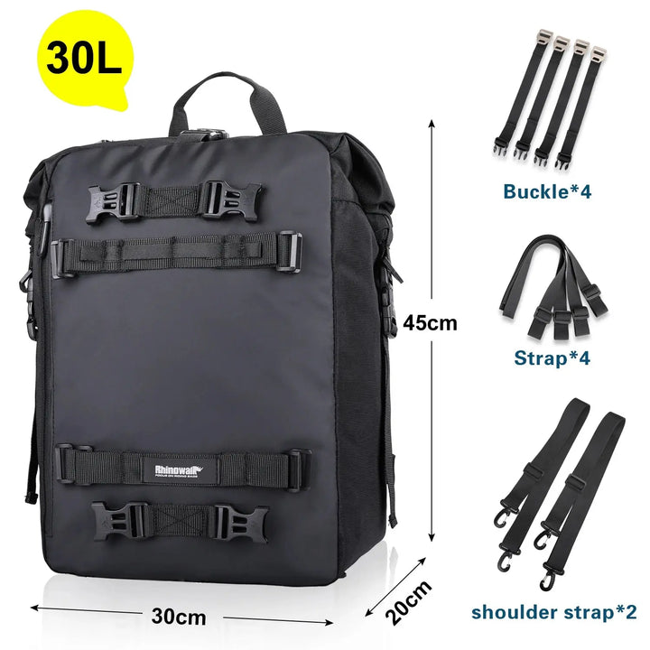 Mia - Waterproof Multifunctional Motorcycle Back Seat Bag in 10L, 20L, and 30L Sizes 8