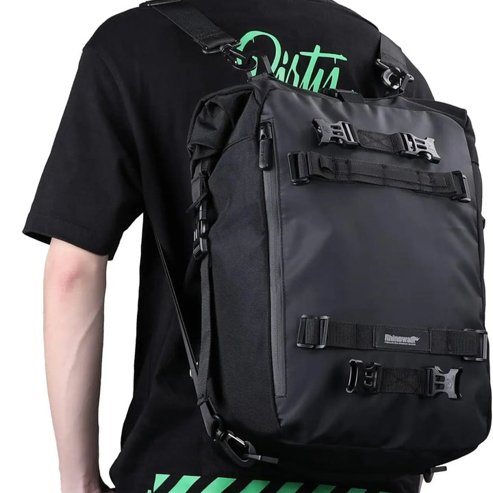 MunaWear - Motorcycle Luggage - MotoVault - Waterproof Multifunctional Motorcycle Back Seat Bag - 