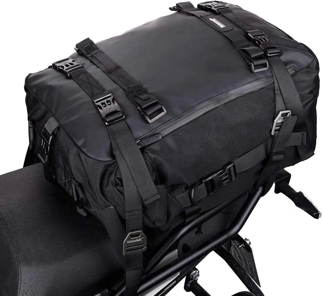 MunaWear - Motorcycle Luggage - MotoVault - Waterproof Multifunctional Motorcycle Back Seat Bag - 