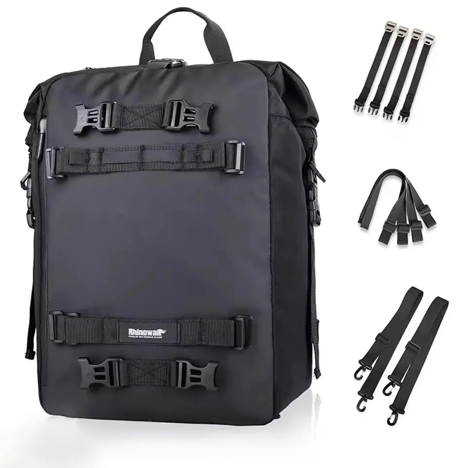 MunaWear - Motorcycle Luggage - MotoVault - Waterproof Multifunctional Motorcycle Back Seat Bag - 30L