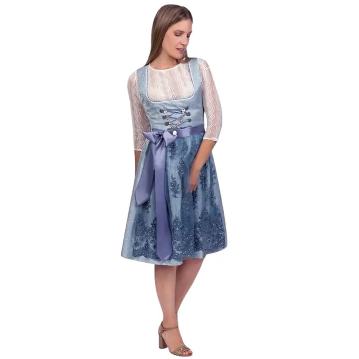 AlpenGoddess Oktoberfest Dirndl Dress – Elegant Sleeveless Design – Perfect for Beer Festivals