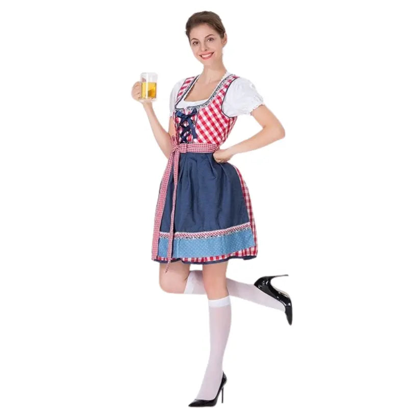 MunaWear - Oktoberfest - LederLady Oktoberfest Dirndl Dress – Stylish Women's Traditional Costume – Perfect for Beer Festivals - 