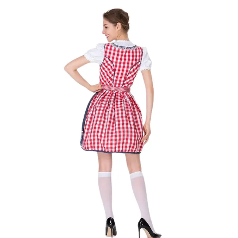 MunaWear - Oktoberfest - LederLady Oktoberfest Dirndl Dress – Stylish Women's Traditional Costume – Perfect for Beer Festivals - 