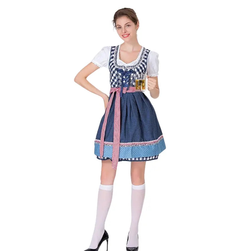 MunaWear - Oktoberfest - LederLady Oktoberfest Dirndl Dress – Stylish Women's Traditional Costume – Perfect for Beer Festivals - 