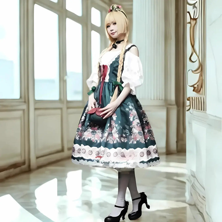 MunaWear - Oktoberfest - Munich Maiden - Oktoberfest Floral Dirndl Dress with Apron – Elegant Design for Women – Perfect for Beer Festivals - 