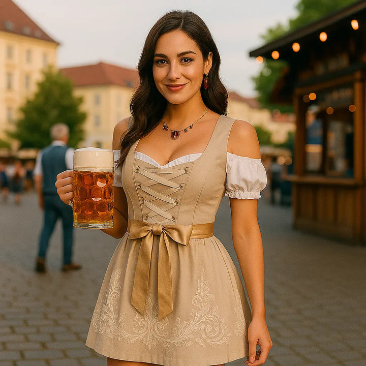 MunaWear - Oktoberfest - Oktoberfest Alpenwald Dirndl Dress – Traditional Elegant Design with Embroidery – Perfect for Beer Festivals - 