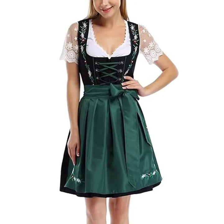 MunaWear - Oktoberfest - Oktoberfest Bavarian Dirndl Dress – Elegant Women's Costume with Apron – Authentic Style for Beer Festivals - 