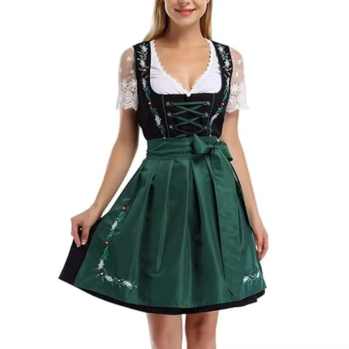 MunaWear - Oktoberfest - Oktoberfest Bavarian Dirndl Dress – Elegant Women's Costume with Apron – Authentic Style for Beer Festivals - 