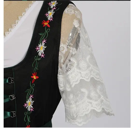 MunaWear - Oktoberfest - Oktoberfest Bavarian Dirndl Dress – Elegant Women's Costume with Apron – Authentic Style for Beer Festivals - 