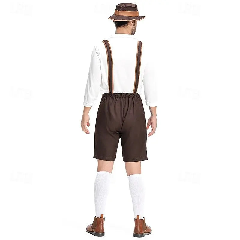 MunaWear - Oktoberfest - Oktoberfest Bavarian Lederhosen Costume for Men – Authentic Complete Outfit with Hat – Ideal for Beer Festivals - 