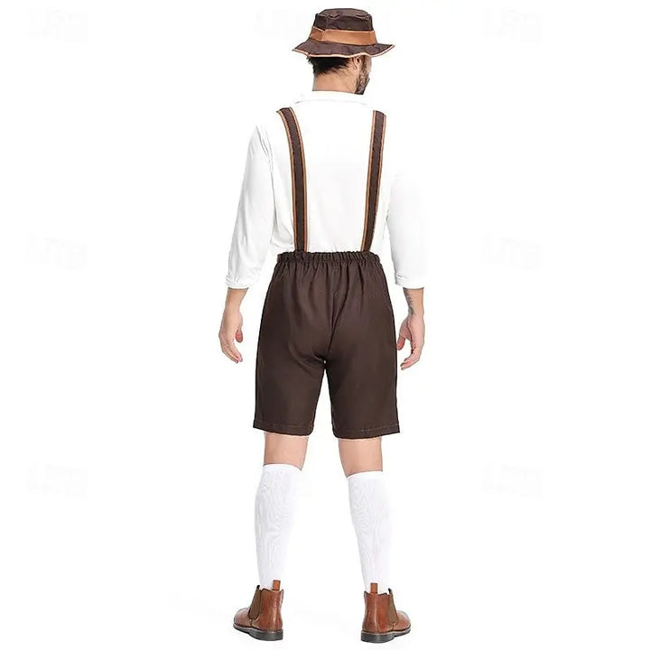 MunaWear - Oktoberfest - Oktoberfest Bavarian Lederhosen Costume for Men – Authentic Complete Outfit with Hat – Ideal for Beer Festivals - 