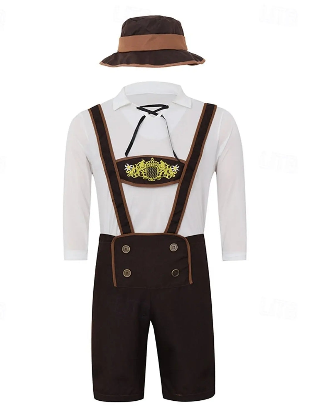 MunaWear - Oktoberfest - Oktoberfest Bavarian Lederhosen Costume for Men – Authentic Complete Outfit with Hat – Ideal for Beer Festivals - 