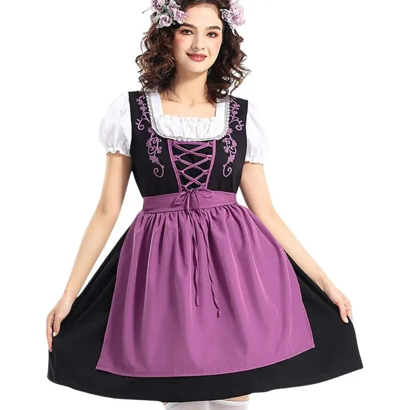 MunaWear - Oktoberfest - Oktoberfest Bavarian Trachten Dress – Elegant Heidi-Mode Costume – Perfect for Beer Festivals - 