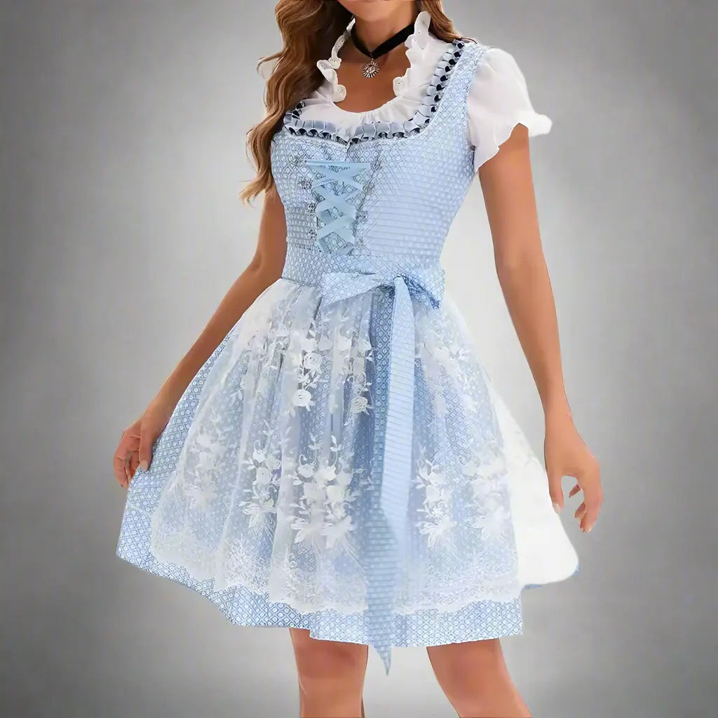 Oktoberfest Dirndl Dress – Elegant Traditional Costume with Fine Embroidery – Perfect for Beer Festivals
