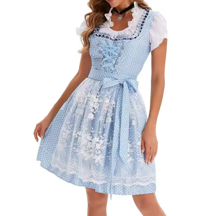 Oktoberfest Dirndl Dress – Elegant Traditional Costume with Fine Embroidery – Perfect for Beer Festivals
