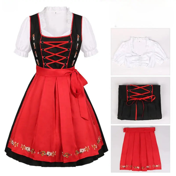 Oktoberfest Dirndl Dress – Traditional Elegant Design with Embroidery – Perfect for Beer Festivals