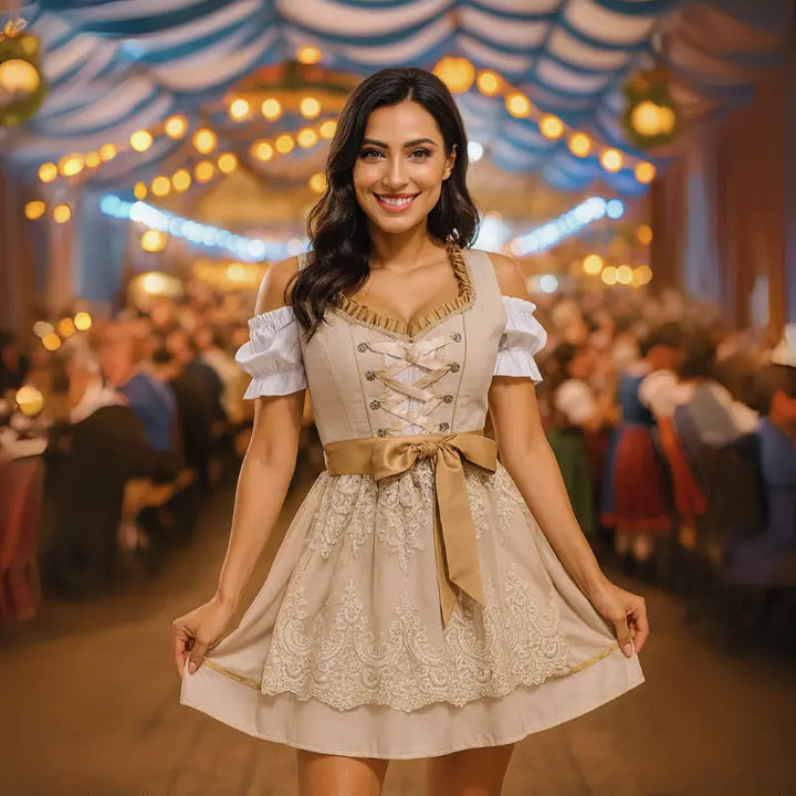 Oktoberfest Dirndl Dress – Traditional Elegant Design with Embroidery – Perfect for Beer Festivals