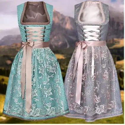 Oktoberfest Dirndl Dress – Traditional Elegant Design with Embroidery – Perfect for Beer Festivals