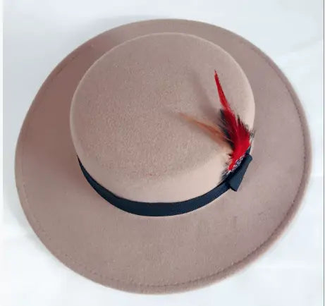 MunaWear - Oktoberfest - Oktoberfest Fedora Hat for Women – Stylish Short Felt Design with Feather – Perfect for Beer Festivals - 