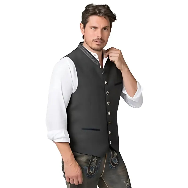 MunaWear - Oktoberfest - Oktoberfest Men's Trachten Vest – Stylish Authentic Design – Perfect for Beer Festivals - 