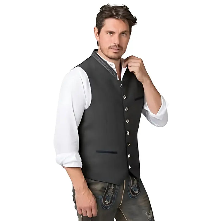 MunaWear - Oktoberfest - Oktoberfest Men's Trachten Vest – Stylish Authentic Design – Perfect for Beer Festivals - 