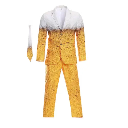 TrachtRoyal Oktoberfest Bavarian Suit Costume for Men – Vibrant Yellow Top & Trousers – Authentic Style for Beer Festivals