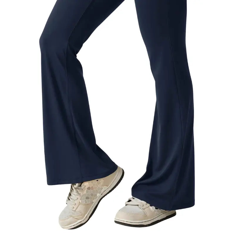 Adeline – Flared Black Jumpsuit for Women with Deep V-Back for Yoga and Fitness