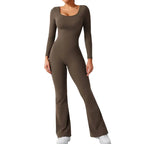 Alia – Elegant Black Jumpsuit for Women with Deep V-Back and Stretchy Comfort